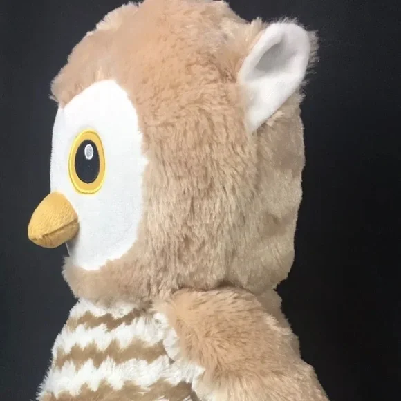 (SOLD) Annie The Owl Large Stuffed Plush Toy Embroidered 14" Soft Tan Nursery - Picture 11 of 16